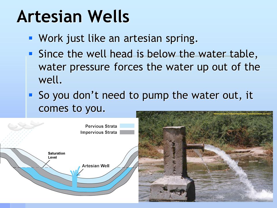 artesian well hook up